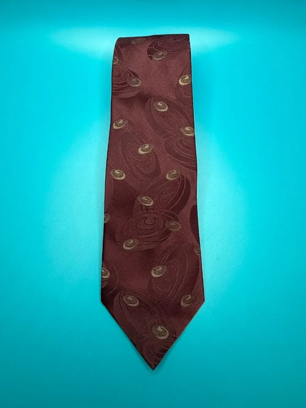 Vintage Johnny Carson Classic Burgundy Tie 1970's-80's